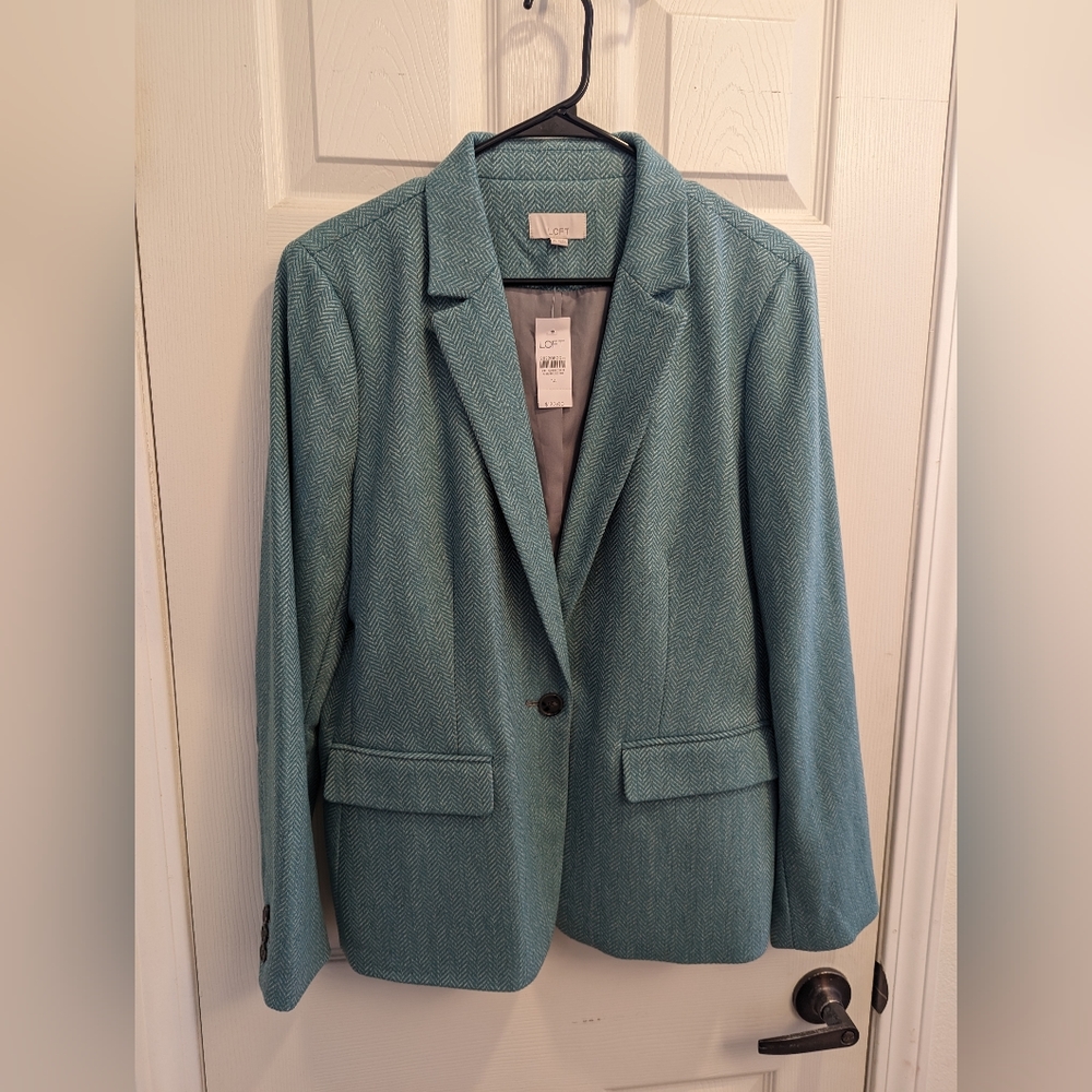 Loft Herringbone Modern Blazer, size 14